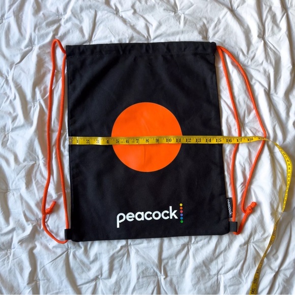 Brand New Peacock Network Promo Canvas Drawstring Bag Backpack - Picture 3 of 4